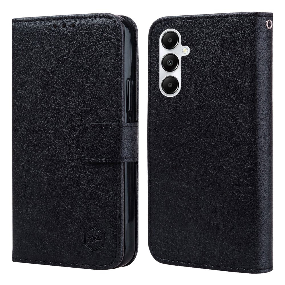 Samsung Galaxy A05s Neutralt Læder Cover m. Pung & Ståfunktion - Sort