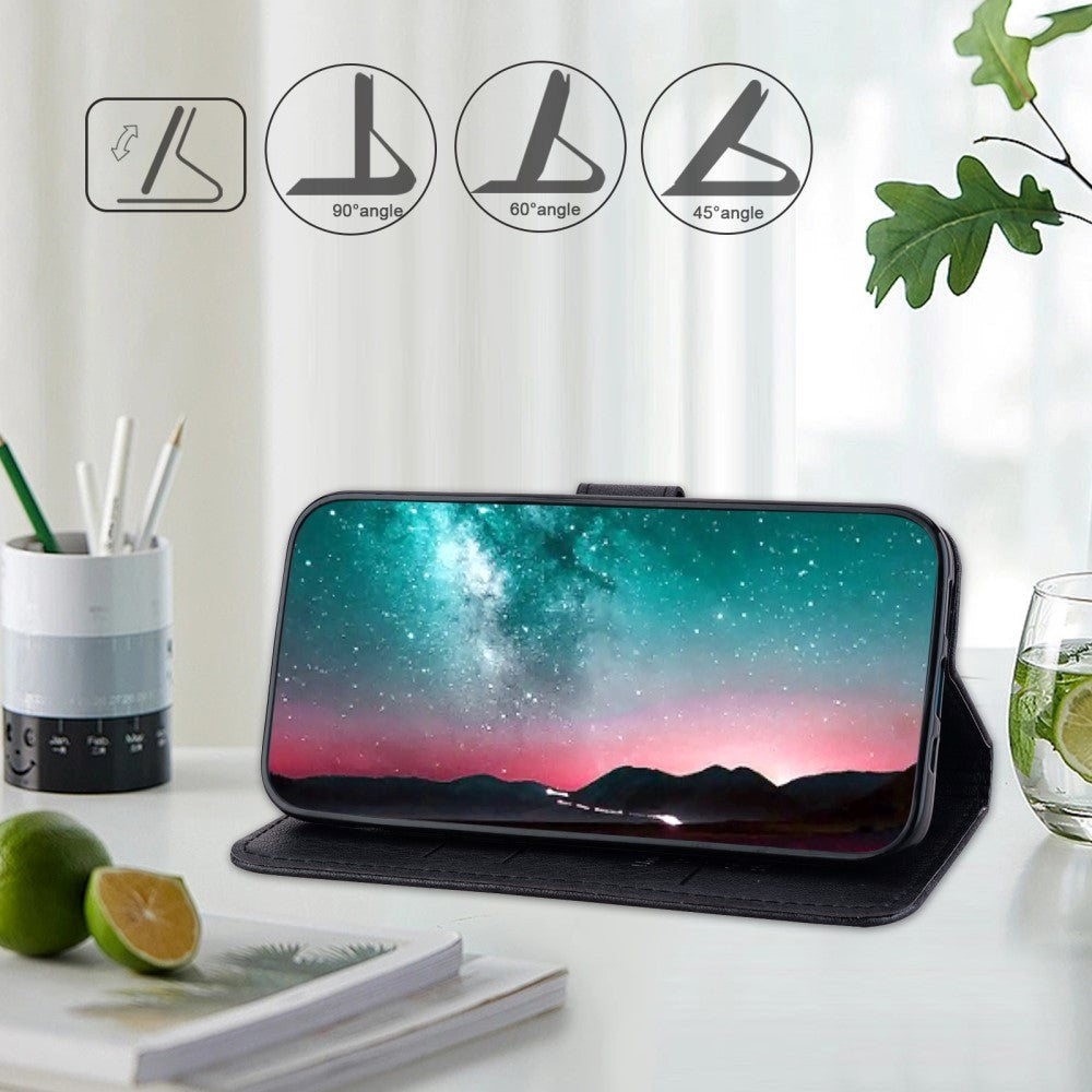 Samsung Galaxy A05s Neutralt Læder Cover m. Pung & Ståfunktion - Sort