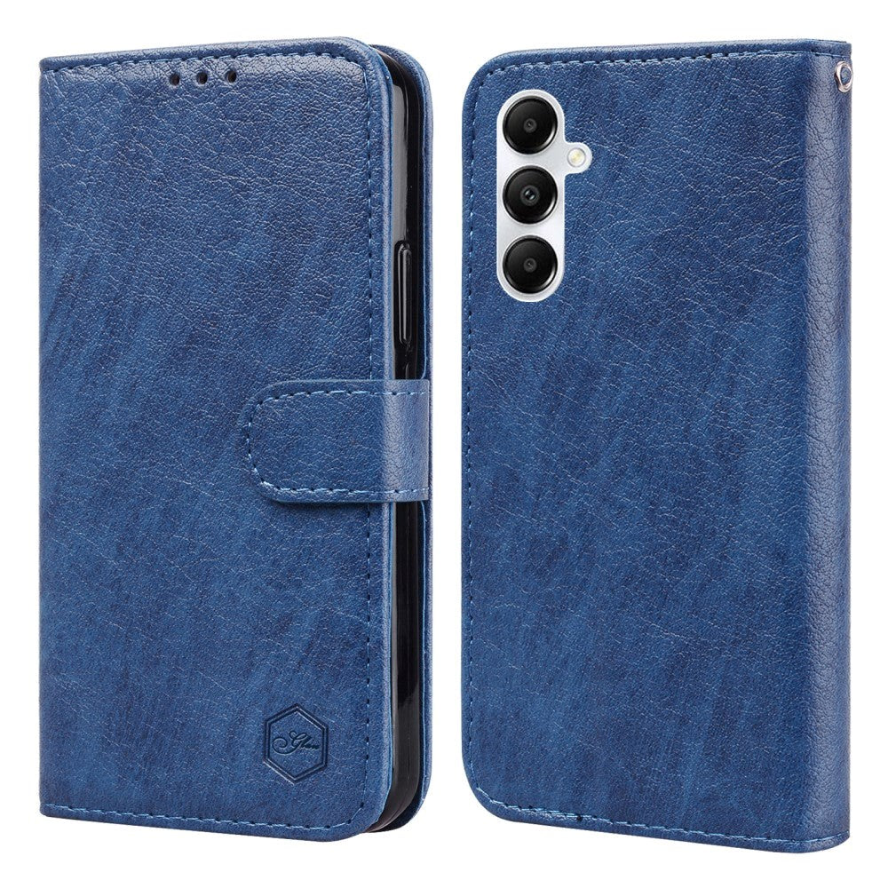 Samsung Galaxy A05s Neutralt Læder Cover m. Pung & Ståfunktion - Blå