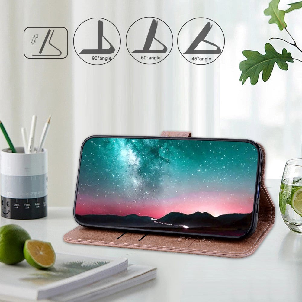 Samsung Galaxy A05s Neutralt Læder Cover m. Pung & Ståfunktion - Rose Gold
