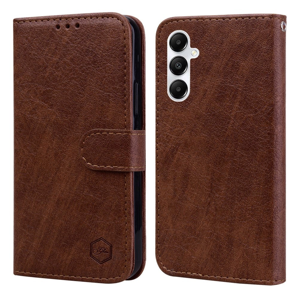Samsung Galaxy A05s Neutralt Læder Cover m. Pung & Ståfunktion - Brun