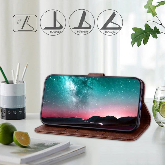 Samsung Galaxy A05s Neutralt Læder Cover m. Pung & Ståfunktion - Brun