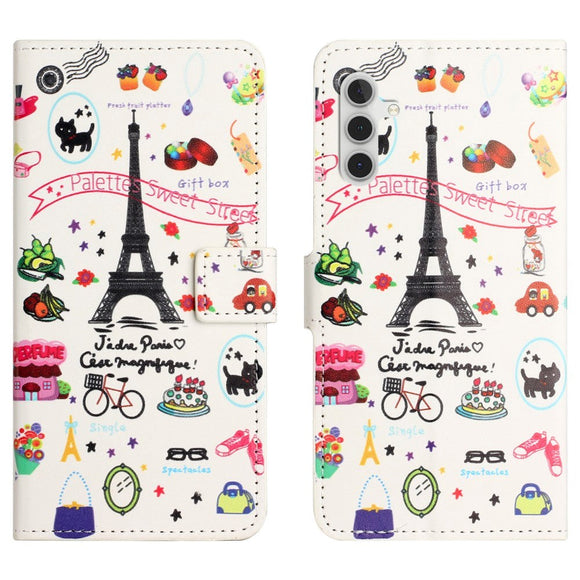 Samsung Galaxy S24 Læder Cover m. Pung & Ståfunktion - Eiffeltårnet