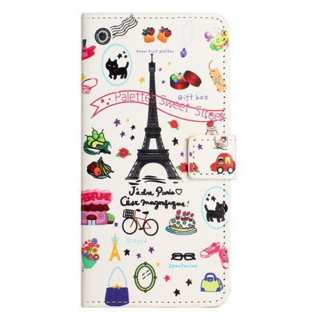 Samsung Galaxy S24 Læder Cover m. Pung & Ståfunktion - Eiffeltårnet