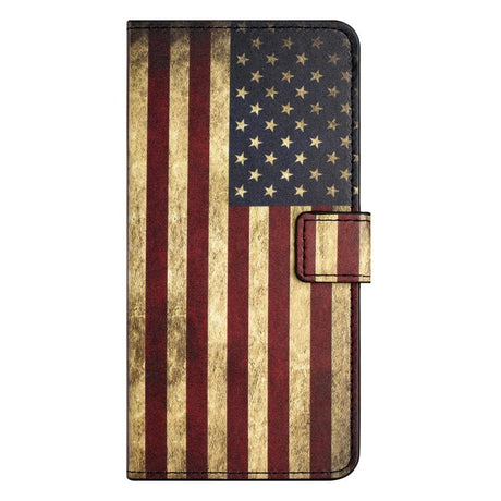 Samsung Galaxy S24 Læder Cover m. Pung & Ståfunktion - Amerikansk Flag