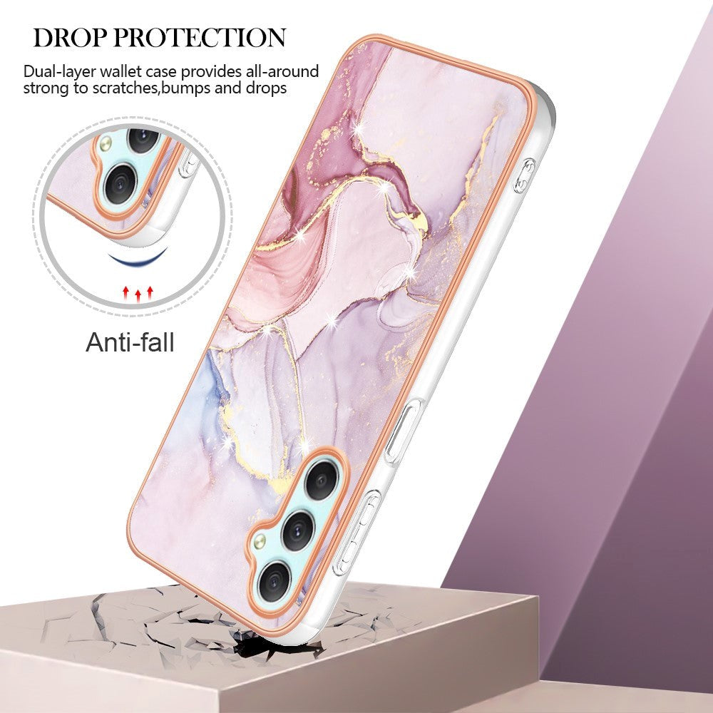 Samsung Galaxy A25 (5G) Hybrid Plastik Cover - Lyserød Marmor