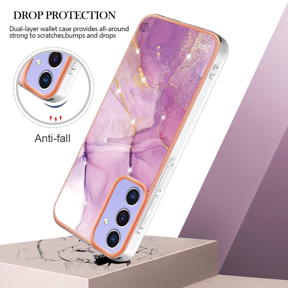 Samsung Galaxy A15 (5G) / A15 Hybrid Plastik Cover - Lilla Marmor