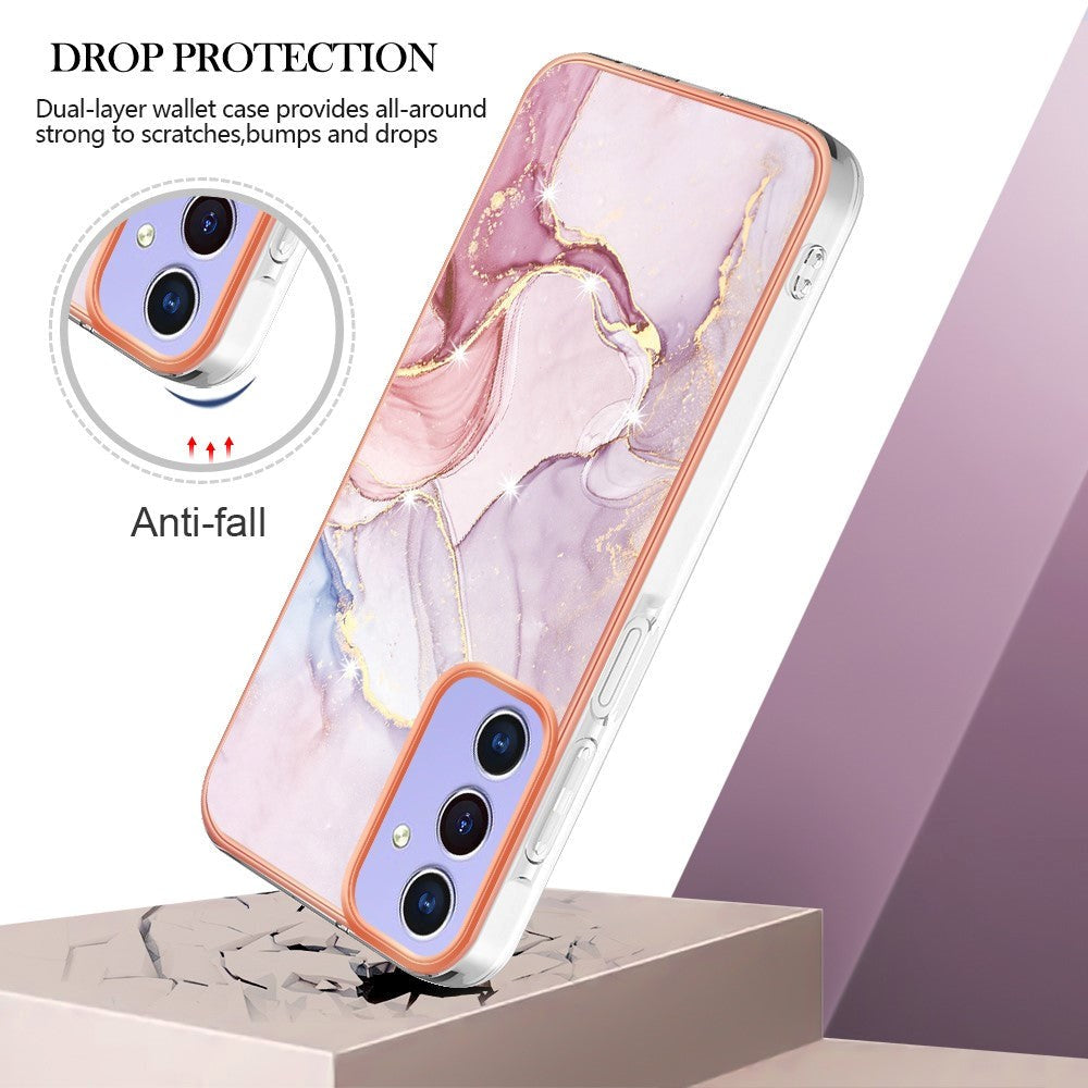 Samsung Galaxy A15 (5G) / A15 Hybrid Plastik Cover - Rose Gold Marmor