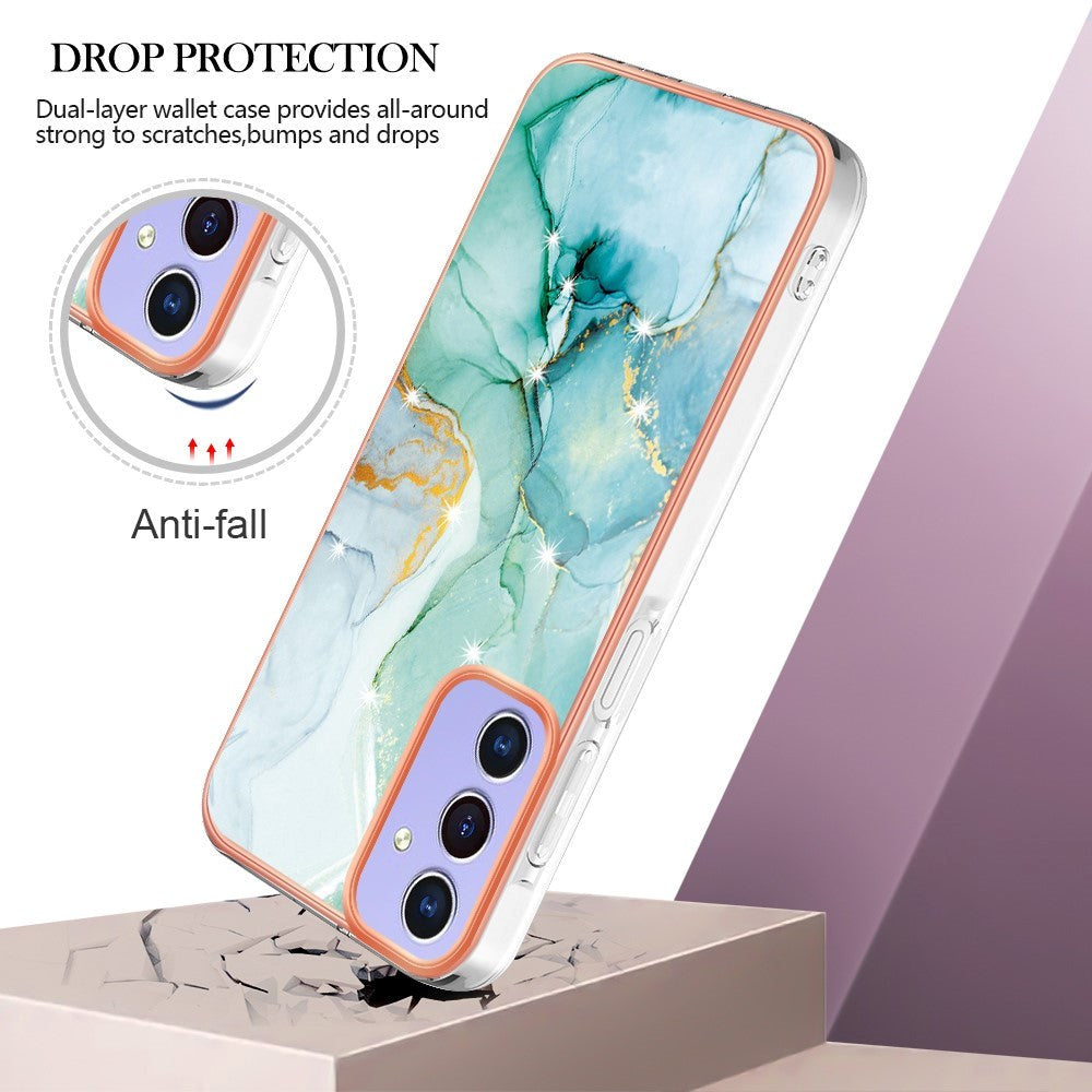 Samsung Galaxy A15 (5G) / A15 Hybrid Plastik Cover - Grøn Marmor