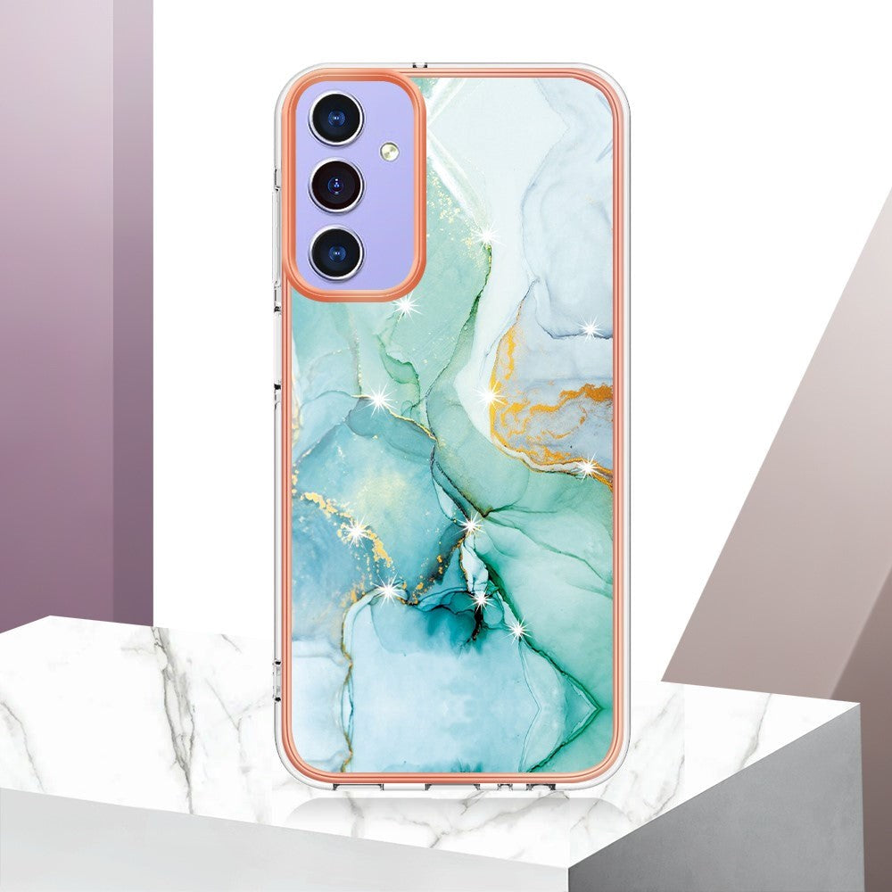 Samsung Galaxy A15 (5G) / A15 Hybrid Plastik Cover - Grøn Marmor