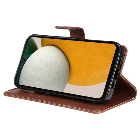 Samsung Galaxy A15 (5G) / A15 Læder Cover m. Pung og Strop - Brun