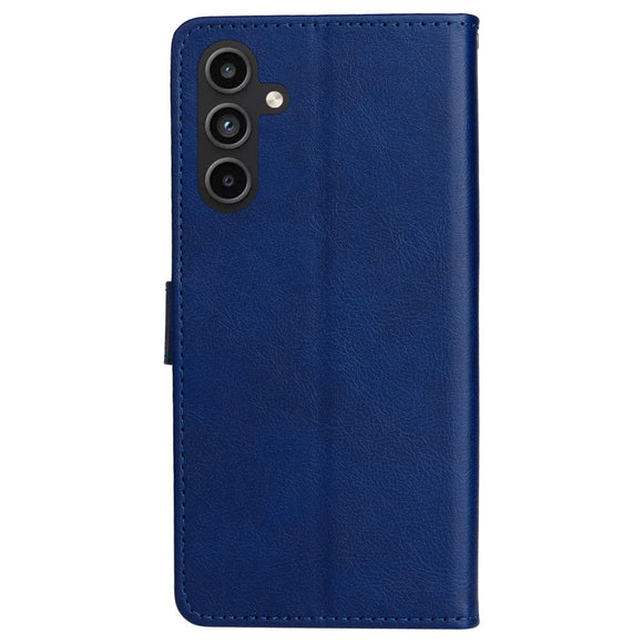Samsung Galaxy A15 (5G) / A15 Læder Cover m. Pung og Strop - Blå