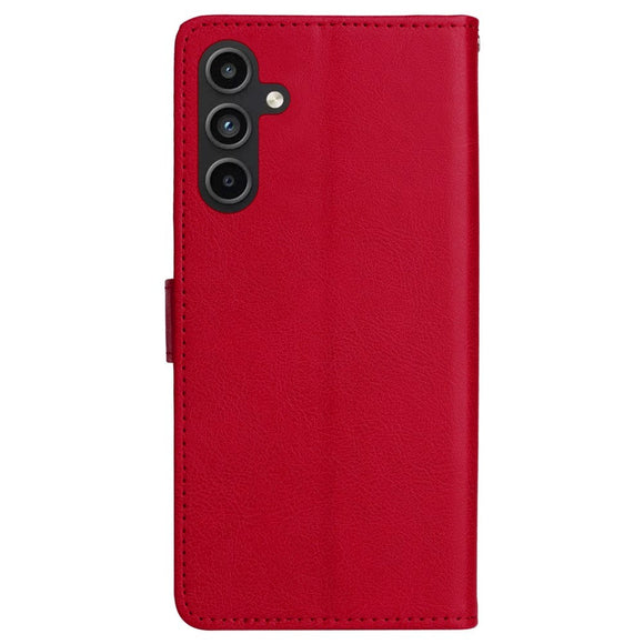Samsung Galaxy A15 (5G) / A15 Læder Cover m. Pung og Strop - Rød