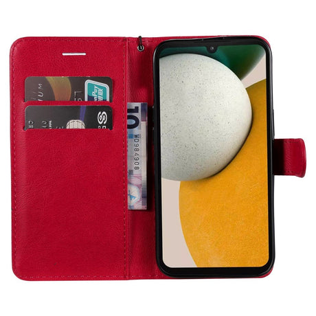 Samsung Galaxy A15 (5G) / A15 Læder Cover m. Pung og Strop - Rød