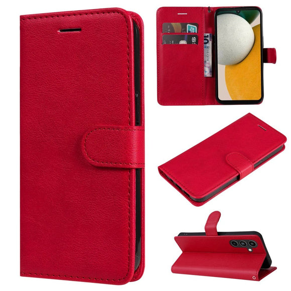 Samsung Galaxy A15 (5G) / A15 Læder Cover m. Pung og Strop - Rød