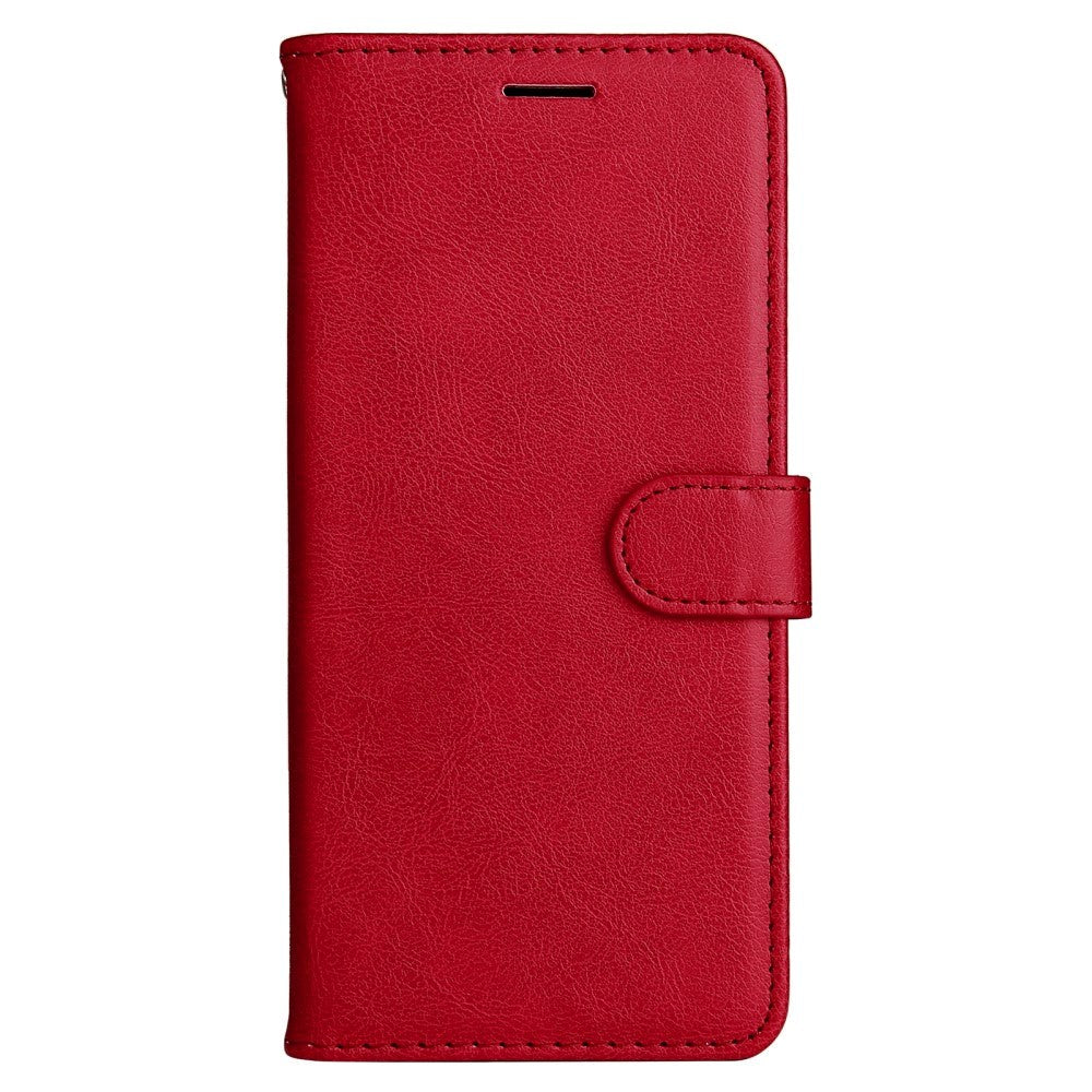 Samsung Galaxy A15 (5G) / A15 Læder Cover m. Pung og Strop - Rød