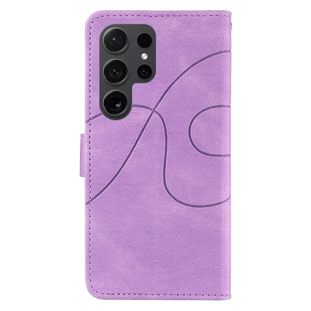 Samsung Galaxy S24 Ultra PU Læder Cover m. Pung & Strop - Lilla