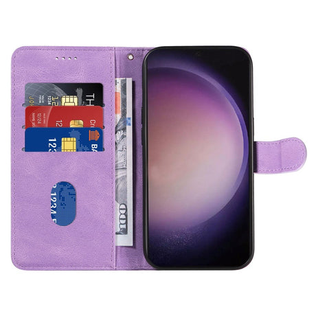 Samsung Galaxy S24 Ultra PU Læder Cover m. Pung & Strop - Lilla
