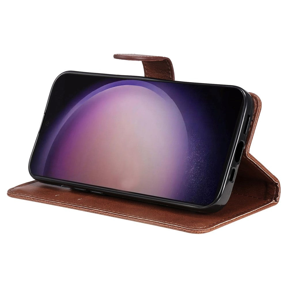 Samsung Galaxy S24 Ultra Læder Cover m. Pung og Strop - Brun