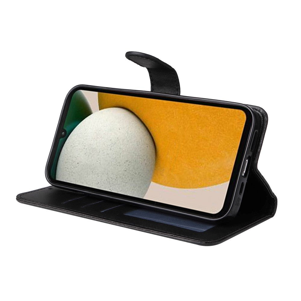 Samsung Galaxy A15 (5G) / A15 Kunstlæder Cover m. Pung og Strop - Sort
