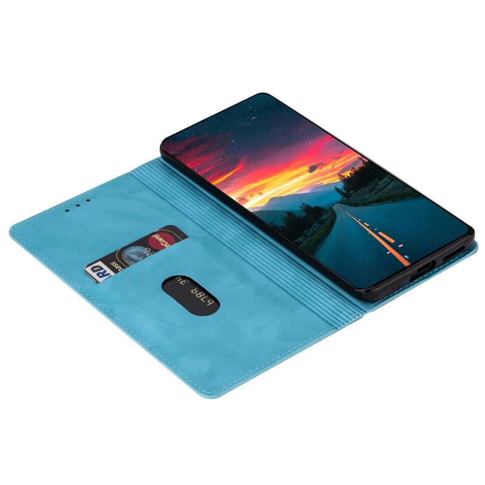 Samsung Galaxy A15 (5G) / A15 Læder Cover m. Pung - Glimmer - Blå