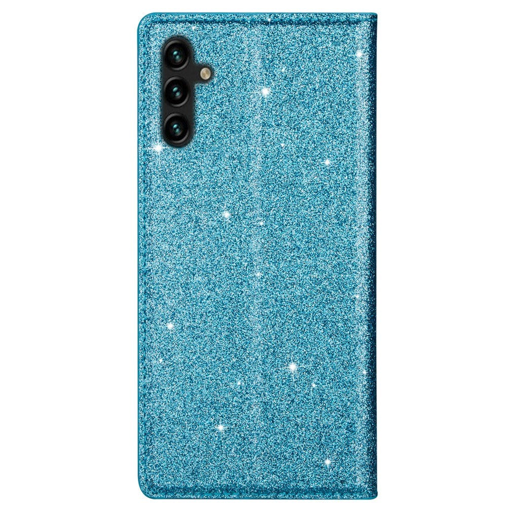 Samsung Galaxy A15 (5G) / A15 Læder Cover m. Pung - Glimmer - Blå