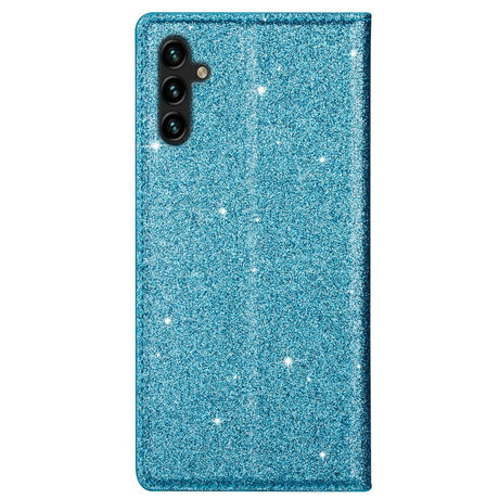 Samsung Galaxy A15 (5G) / A15 Læder Cover m. Pung - Glimmer - Blå
