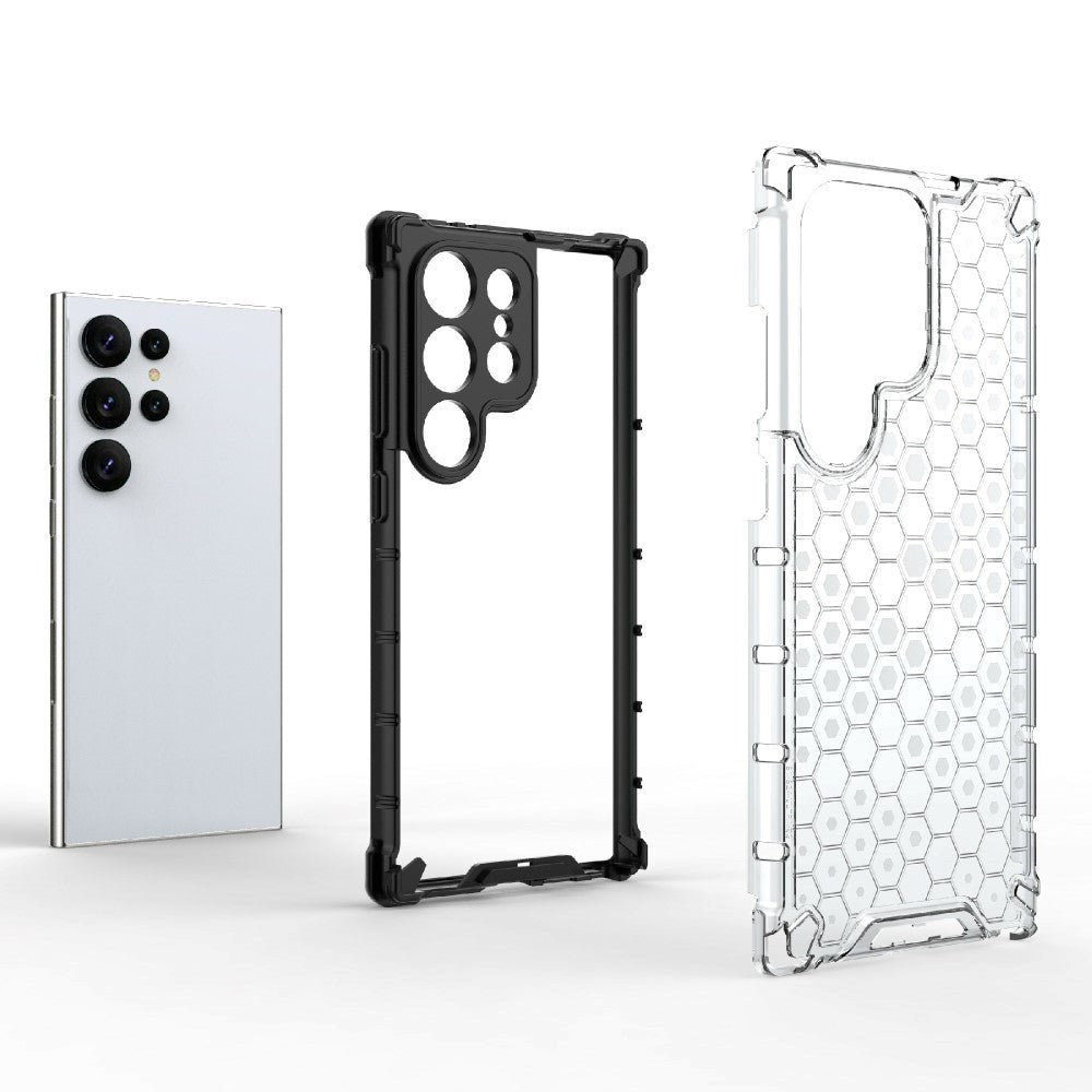 Samsung Galaxy S24 Ultra Honeycomb Hybrid Cover - Sort