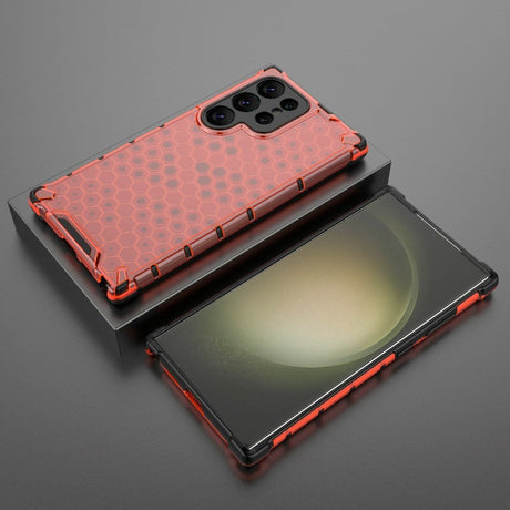 Samsung Galaxy S24 Ultra Honeycomb Hybrid Cover - Rød