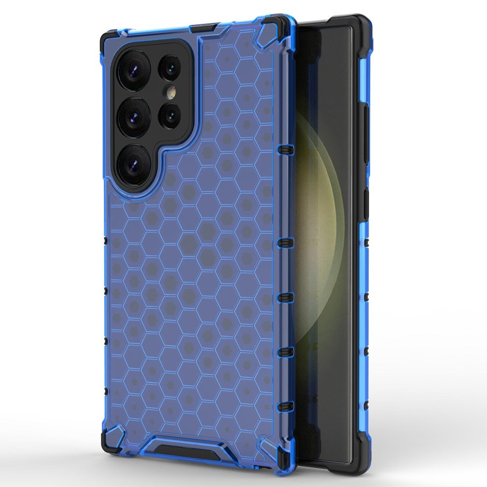 Samsung Galaxy S24 Ultra Honeycomb Hybrid Cover - Blå