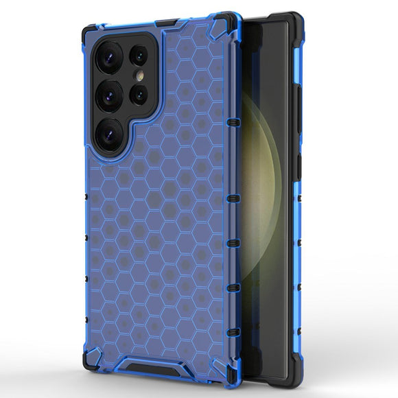 Samsung Galaxy S24 Ultra Honeycomb Hybrid Cover - Blå