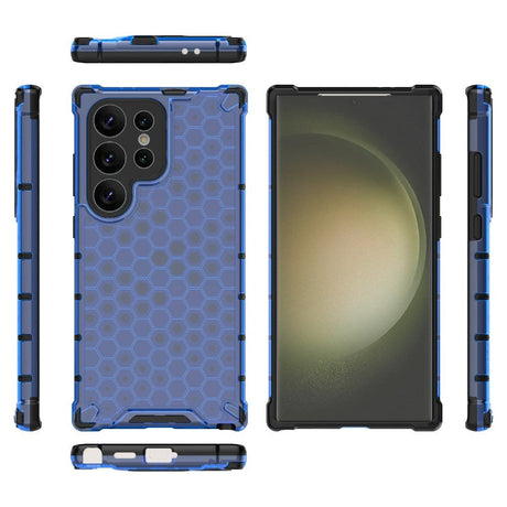 Samsung Galaxy S24 Ultra Honeycomb Hybrid Cover - Blå