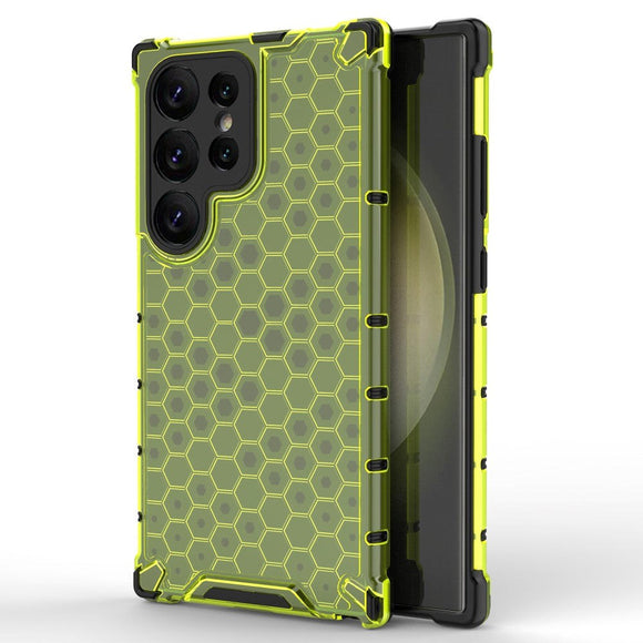 Samsung Galaxy S24 Ultra Honeycomb Hybrid Cover - Grøn