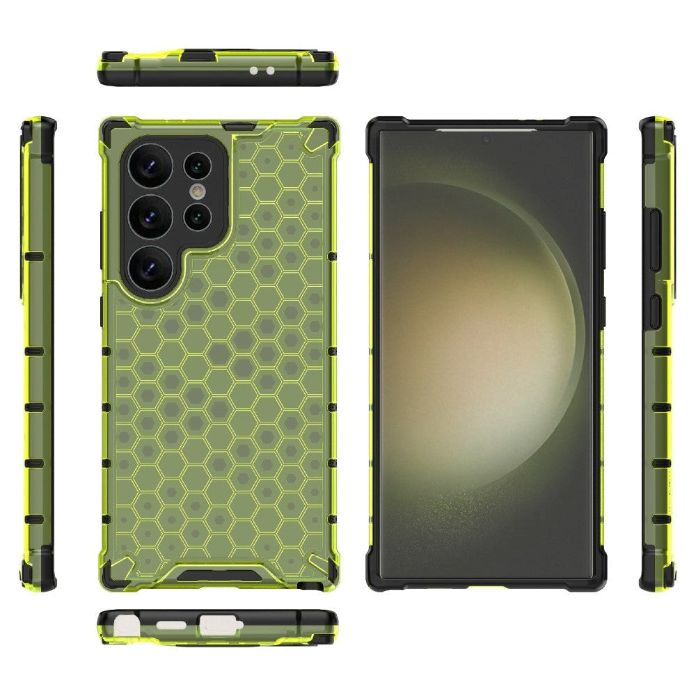 Samsung Galaxy S24 Ultra Honeycomb Hybrid Cover - Grøn