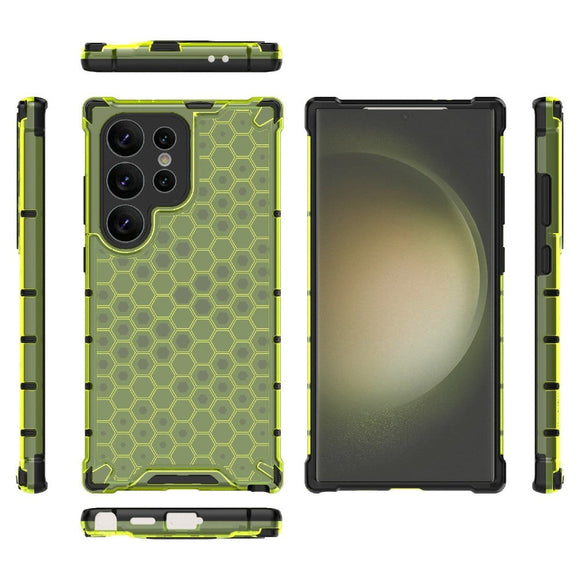 Samsung Galaxy S24 Ultra Honeycomb Hybrid Cover - Grøn