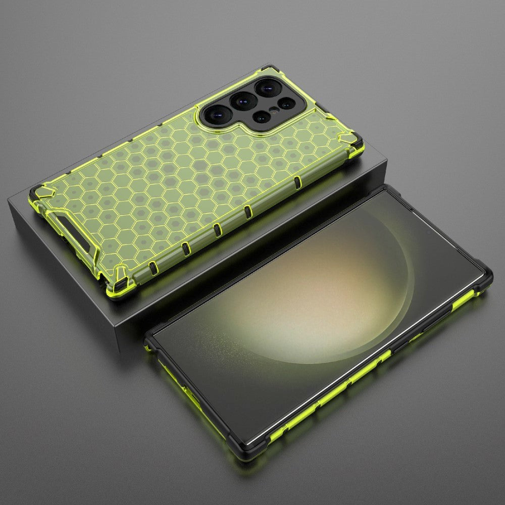Samsung Galaxy S24 Ultra Honeycomb Hybrid Cover - Grøn