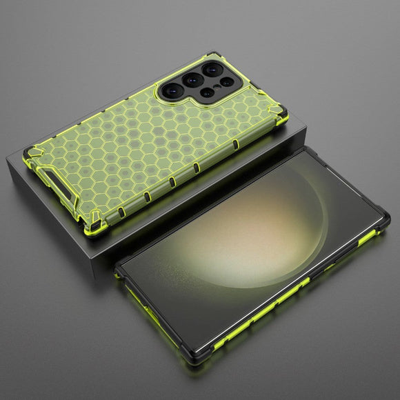 Samsung Galaxy S24 Ultra Honeycomb Hybrid Cover - Grøn