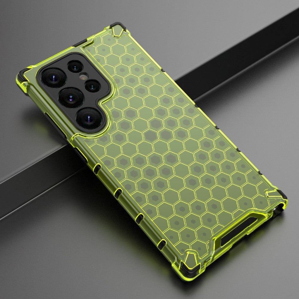 Samsung Galaxy S24 Ultra Honeycomb Hybrid Cover - Grøn