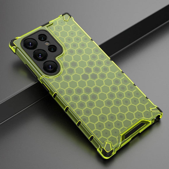Samsung Galaxy S24 Ultra Honeycomb Hybrid Cover - Grøn