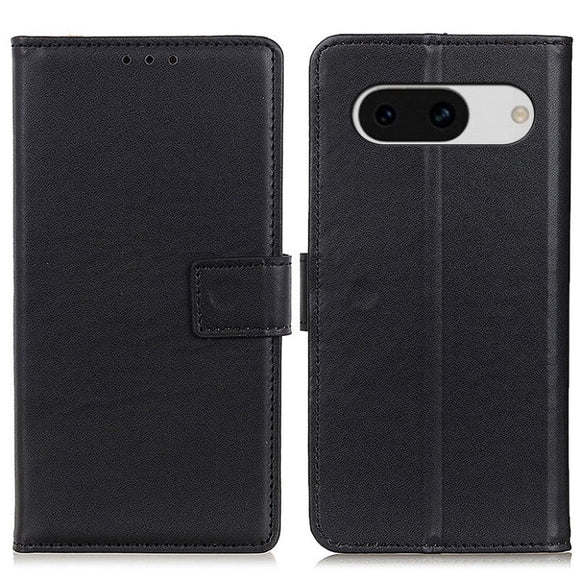 Google Pixel 8a Læder Cover m. Pung & Kickstand - Sort