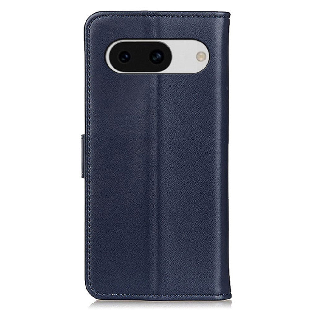 Google Pixel 8a Læder Cover m. Pung & Kickstand - Blå
