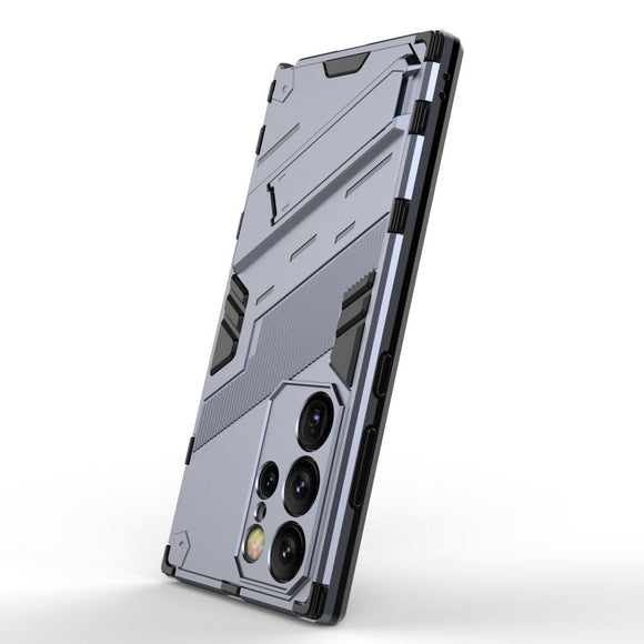 Samsung Galaxy S24 Ultra Hybrid Håndværker Cover m. Kickstand - Grå