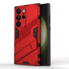 Samsung Galaxy S24 Ultra Hybrid Håndværker Cover m. Kickstand - Rød