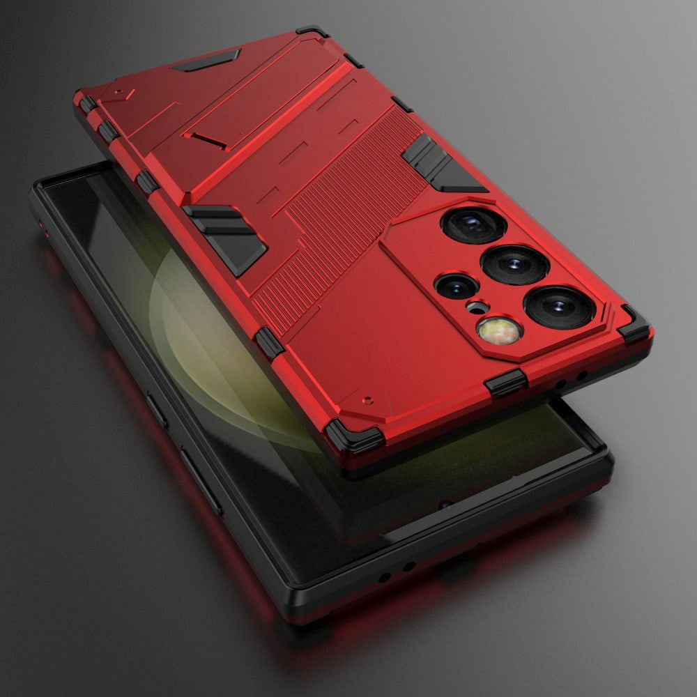 Samsung Galaxy S24 Ultra Hybrid Håndværker Cover m. Kickstand - Rød