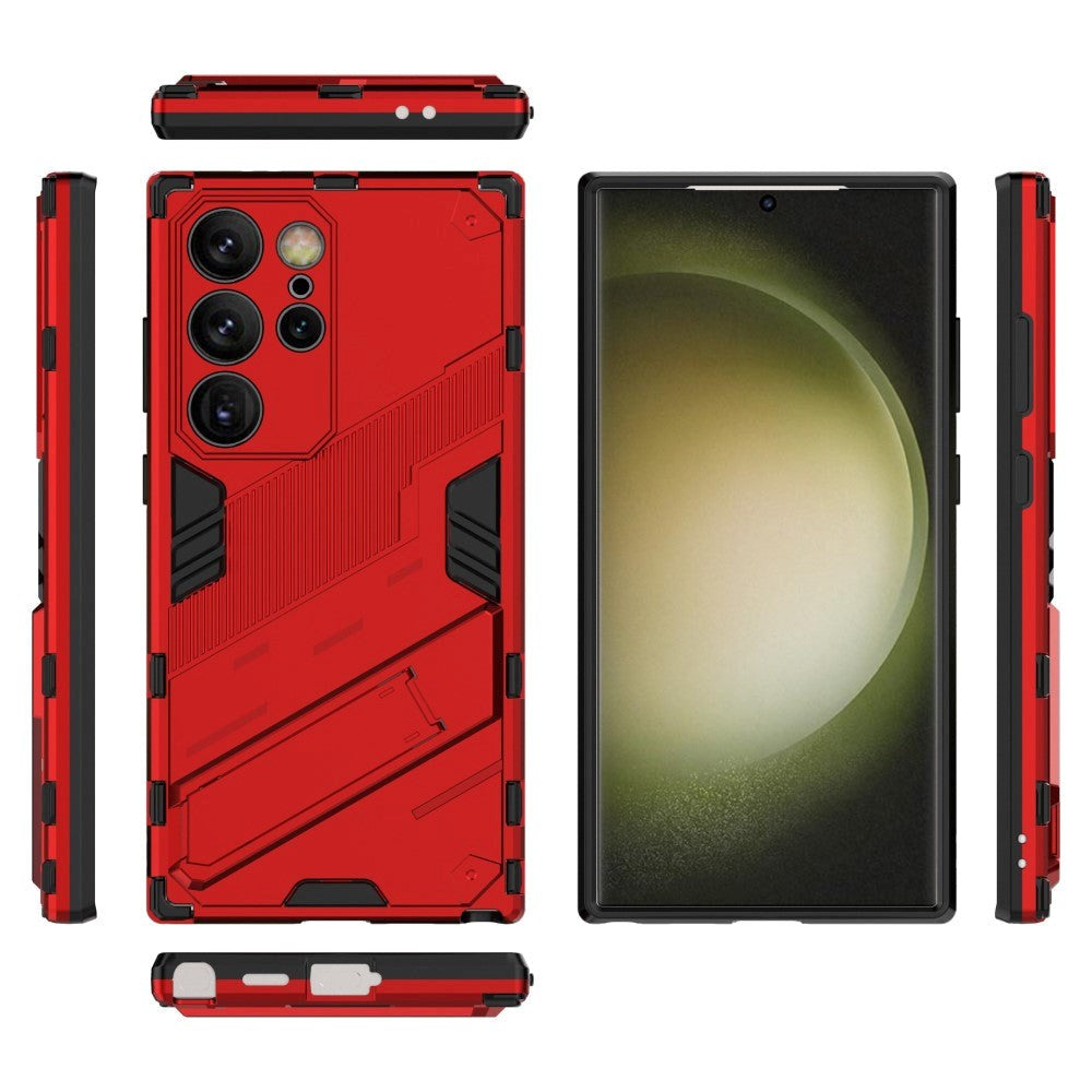 Samsung Galaxy S24 Ultra Hybrid Håndværker Cover m. Kickstand - Rød