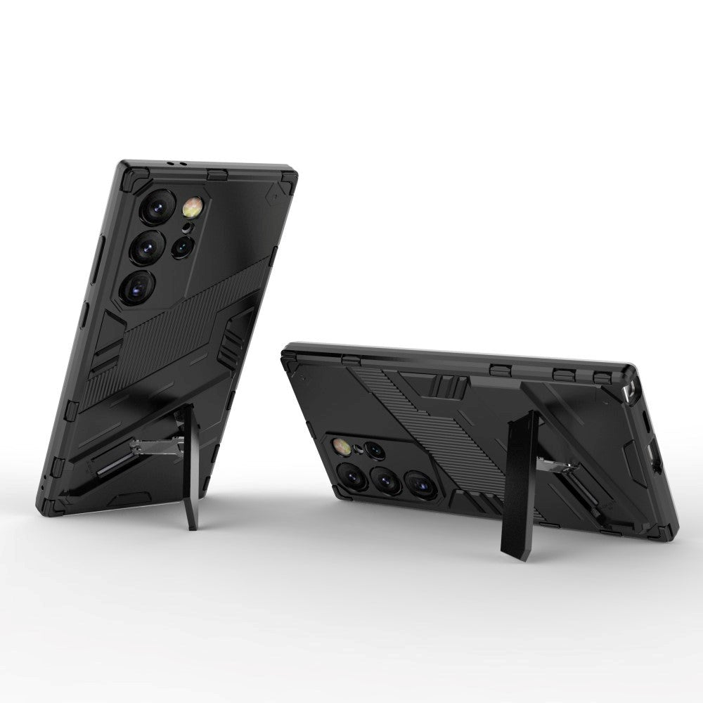 Samsung Galaxy S24 Ultra Hybrid Håndværker Cover m. Kickstand - Sort