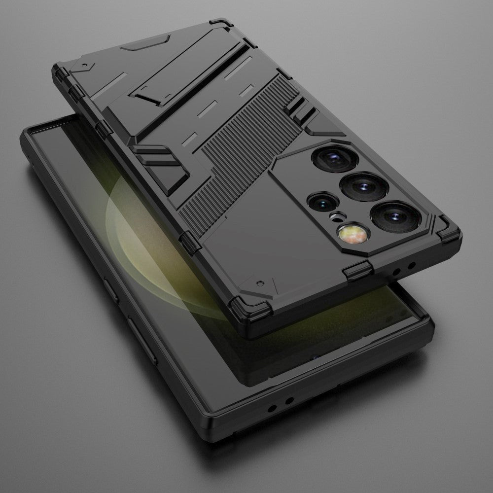 Samsung Galaxy S24 Ultra Hybrid Håndværker Cover m. Kickstand - Sort