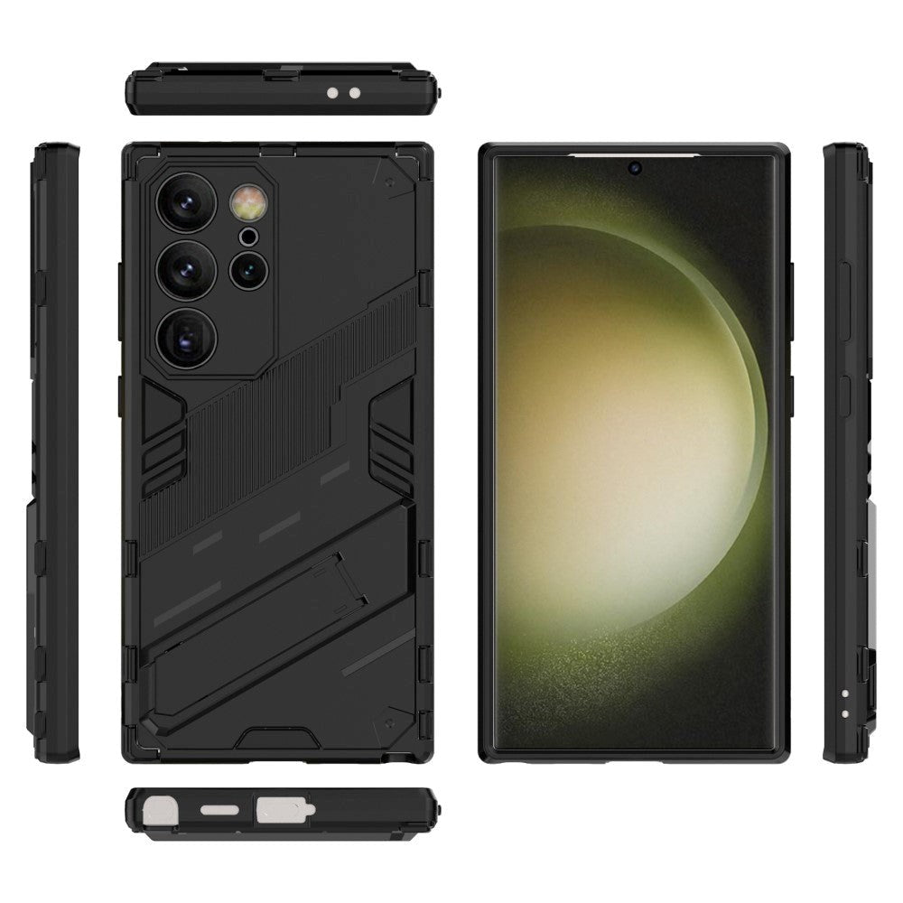 Samsung Galaxy S24 Ultra Hybrid Håndværker Cover m. Kickstand - Sort