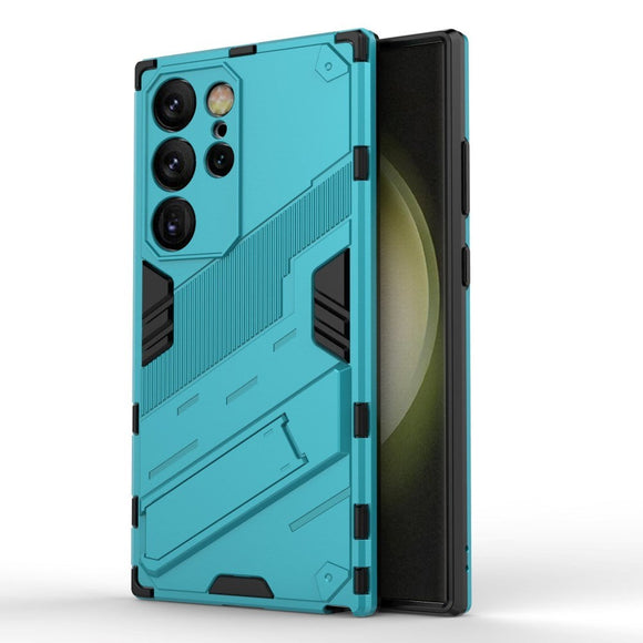 Samsung Galaxy S24 Ultra Hybrid Håndværker Cover m. Kickstand - Blå
