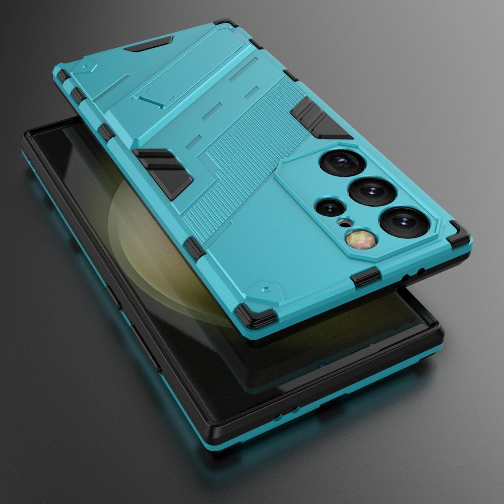 Samsung Galaxy S24 Ultra Hybrid Håndværker Cover m. Kickstand - Blå